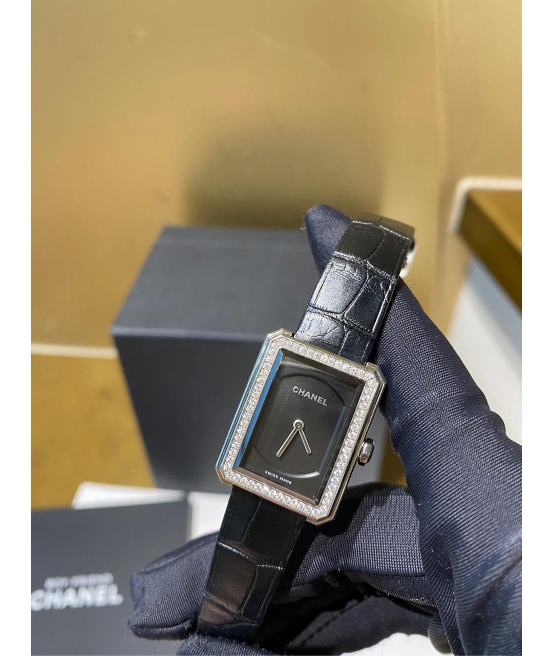 CHANEL PRE-OWNED Черные металлические часы, фото 6