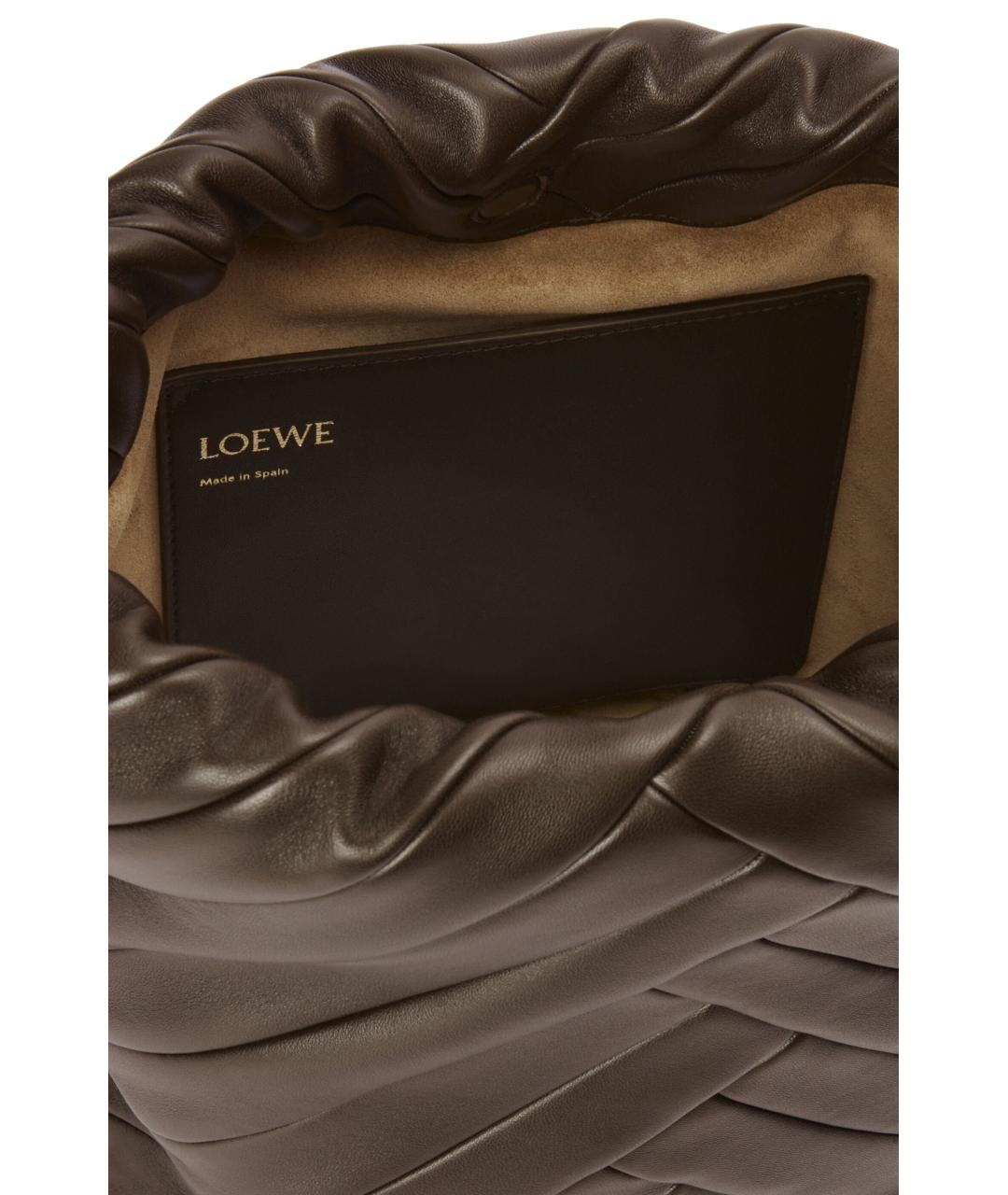 LOEWE Коричневая кожаная сумка тоут, фото 3