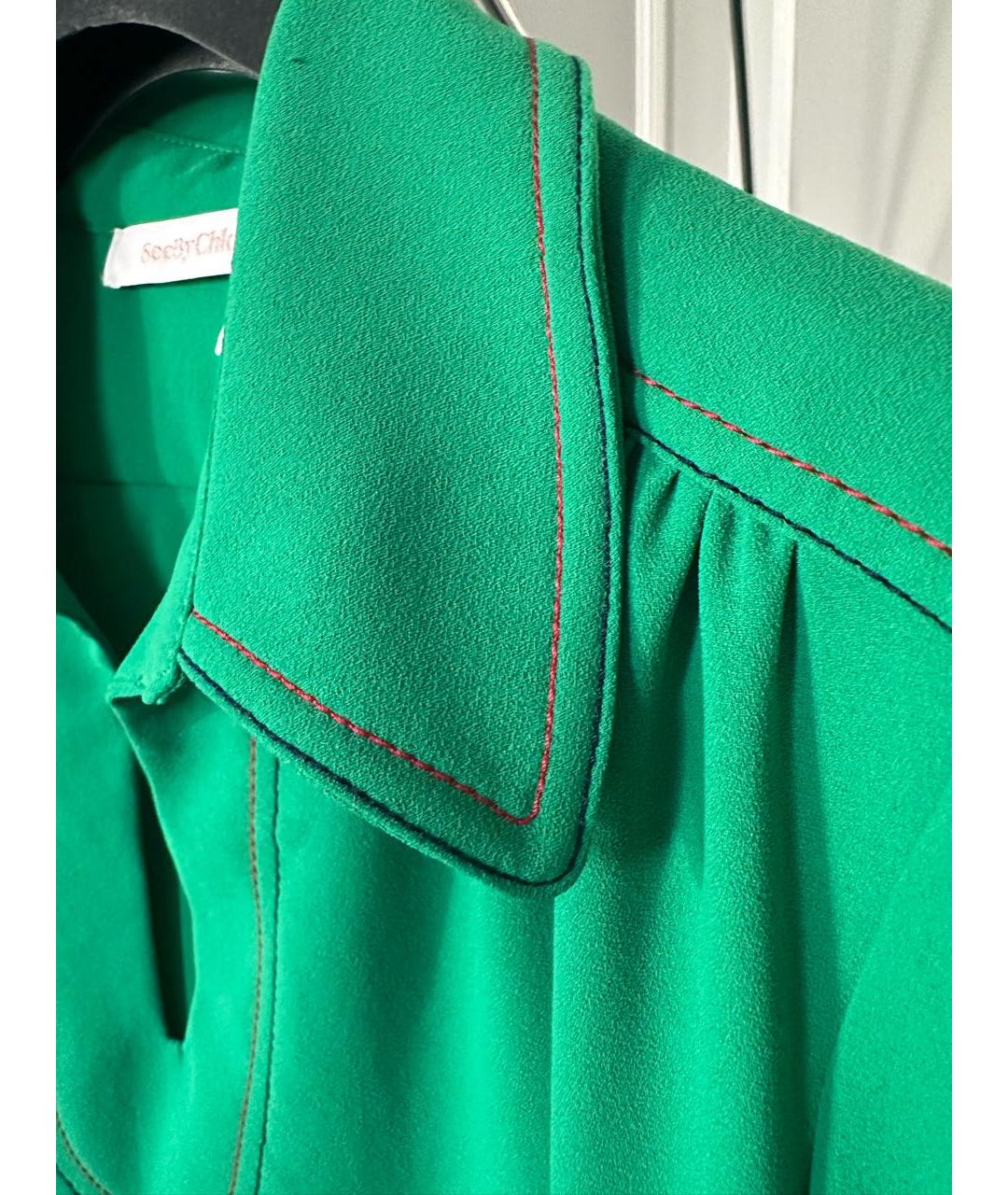 SEE BY CHLOE Зеленые полиэстеровое повседневное платье, фото 3