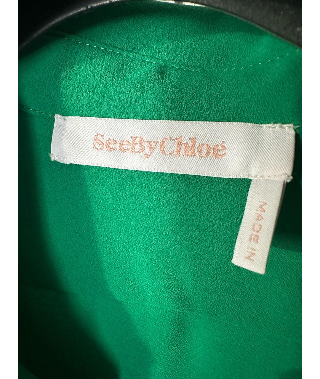 SEE BY CHLOE Зеленые полиэстеровое повседневное платье, фото 4