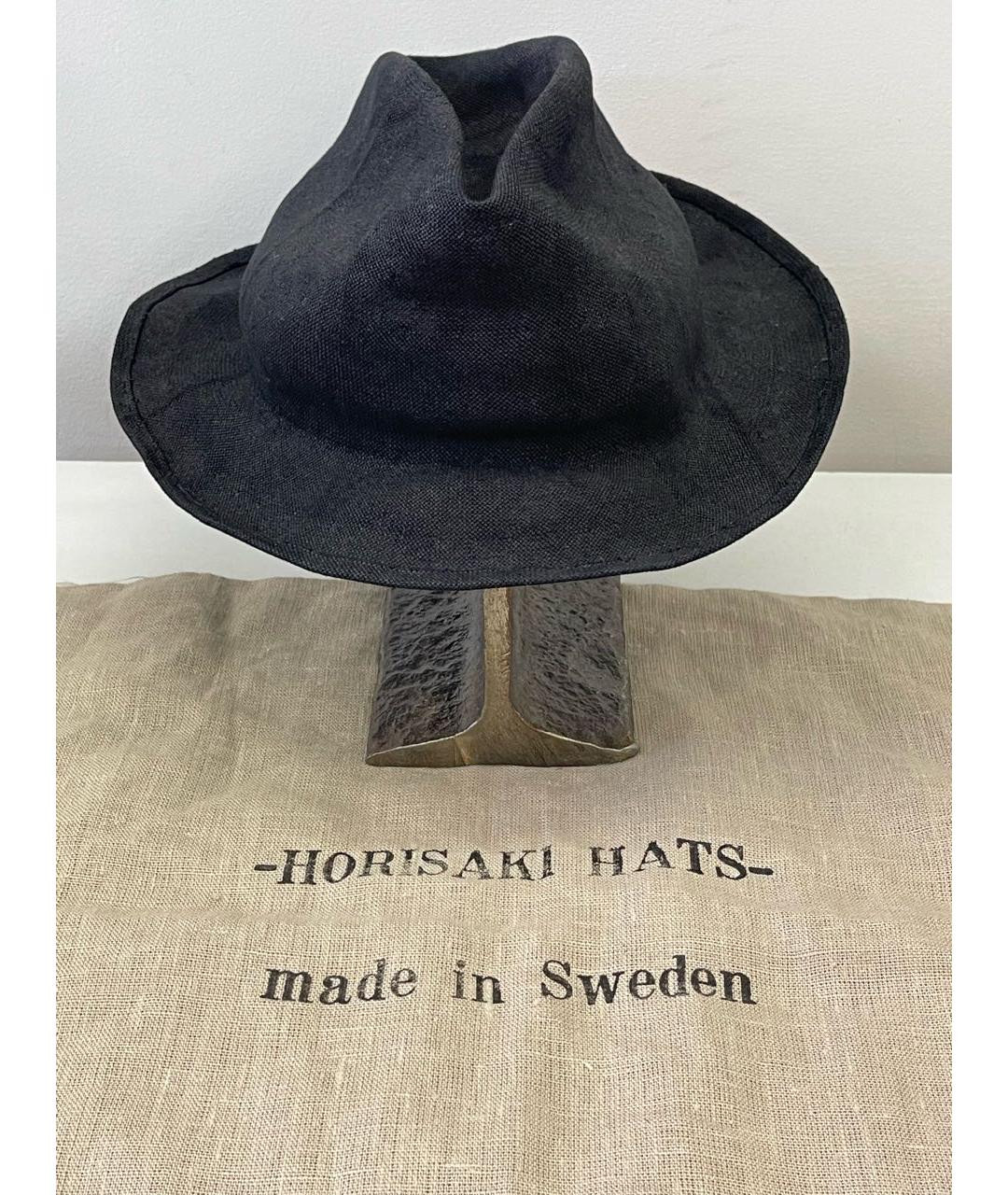 HORISAKI DESIGN & HANDEL Черная льняная шляпа, фото 2