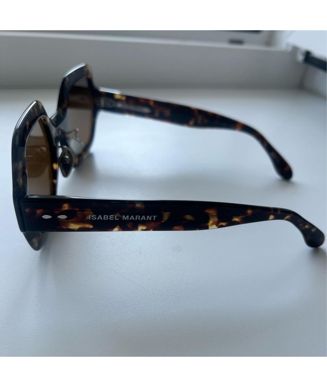 ISABEL MARANT Коричневые пластиковые солнцезащитные очки, фото 4