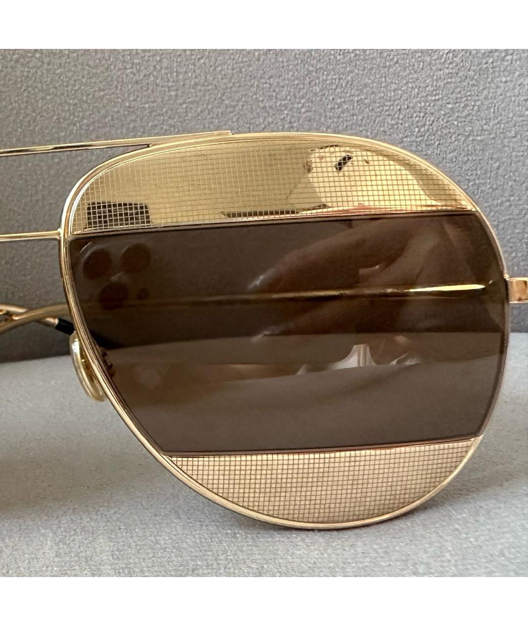 CHRISTIAN DIOR Золотые металлические солнцезащитные очки, фото 6