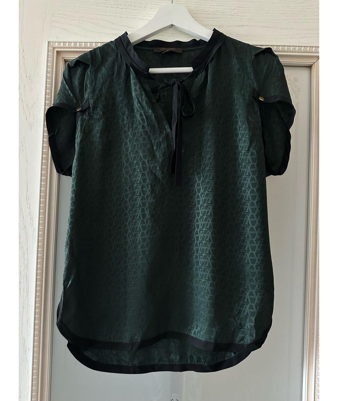 LOUIS VUITTON PRE-OWNED Зеленая шелковая блузы, фото 8