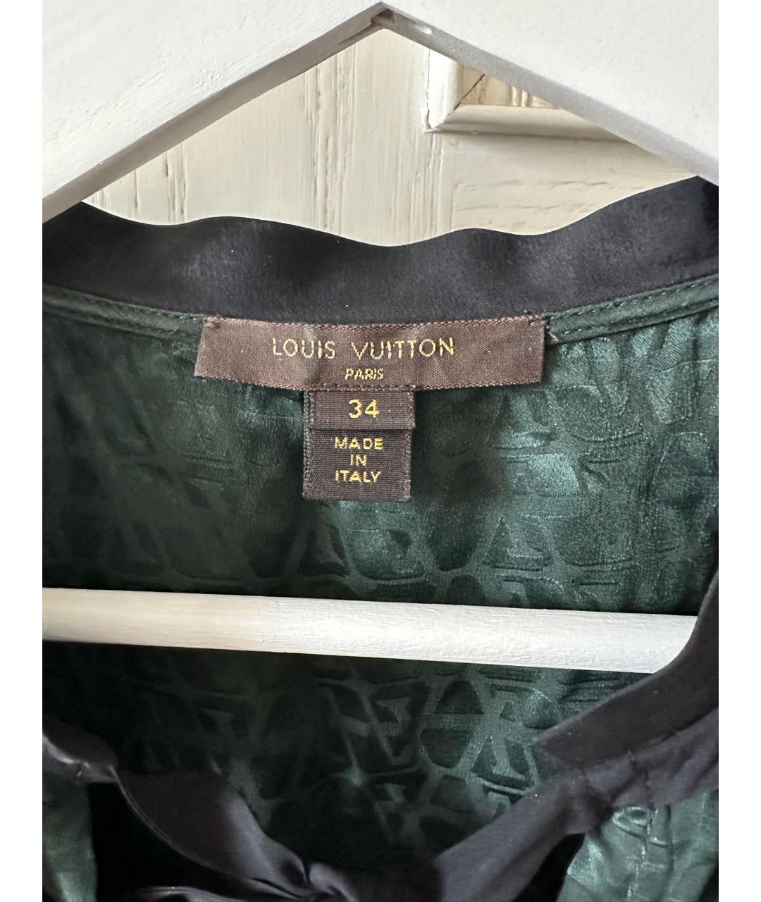 LOUIS VUITTON PRE-OWNED Зеленая шелковая блузы, фото 7