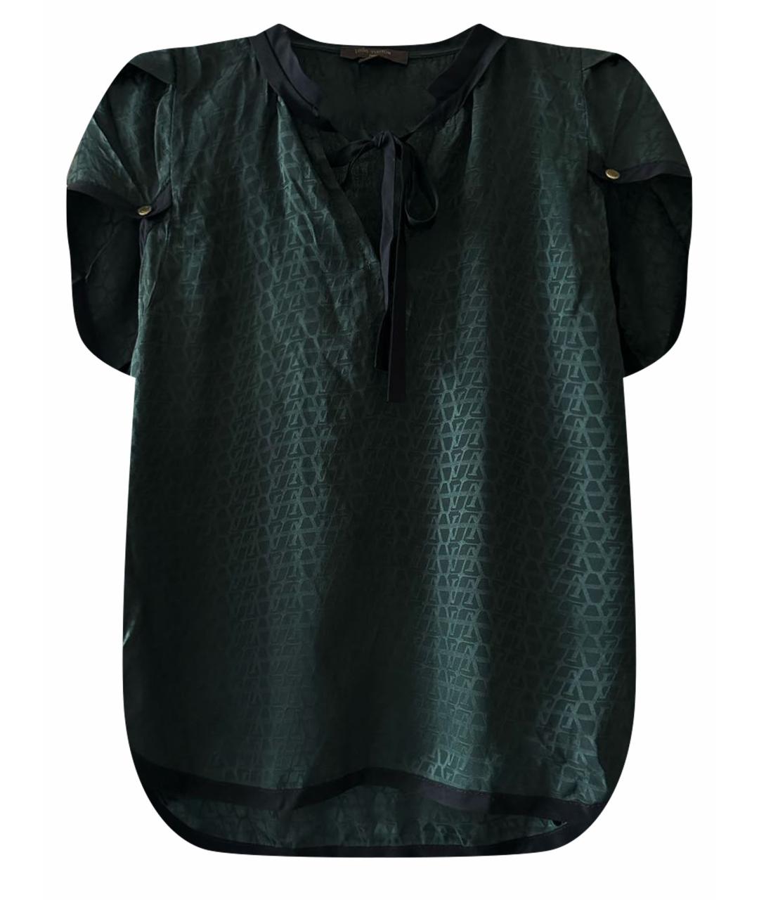 LOUIS VUITTON PRE-OWNED Зеленая шелковая блузы, фото 1