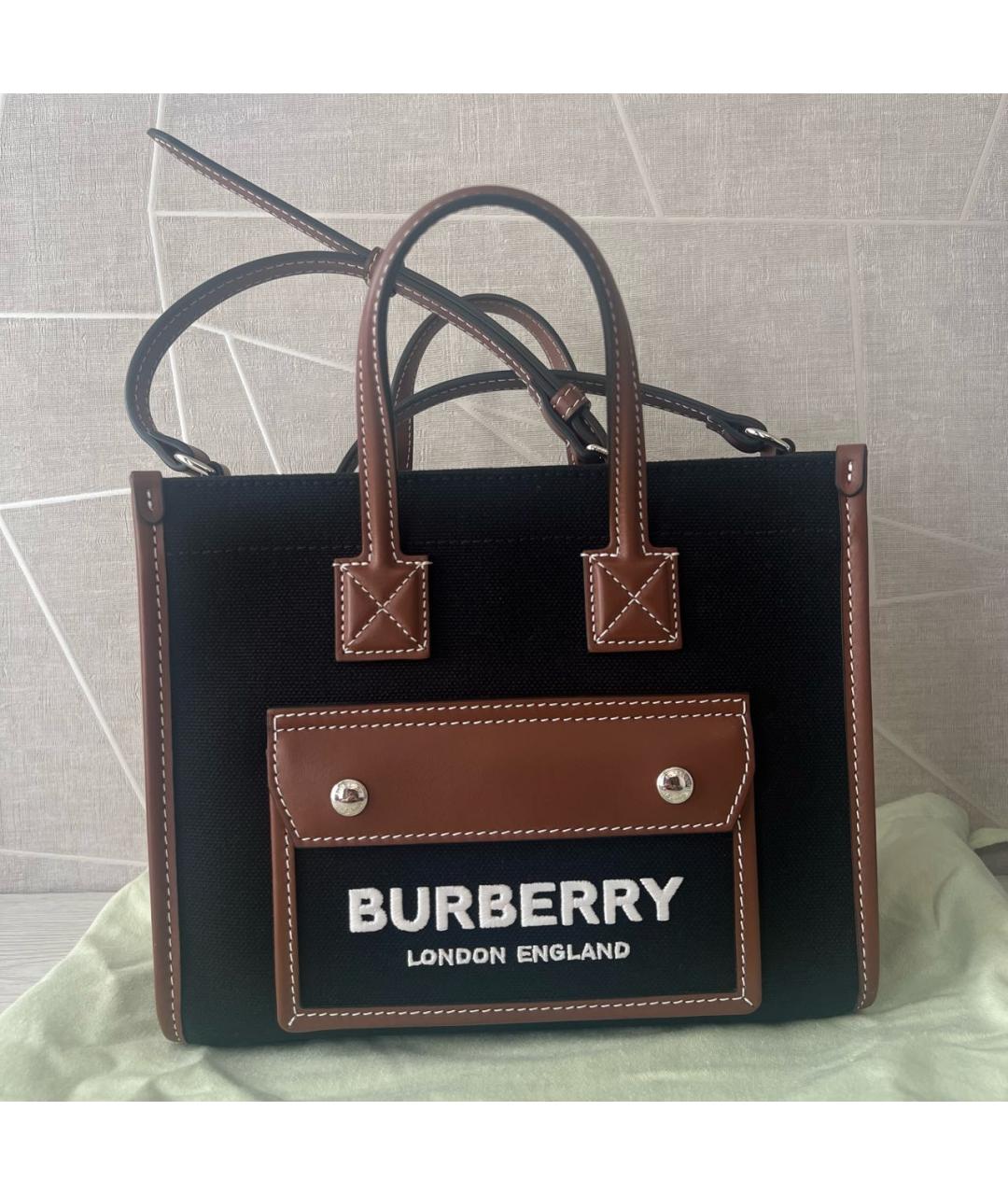 BURBERRY Черная сумка тоут, фото 6