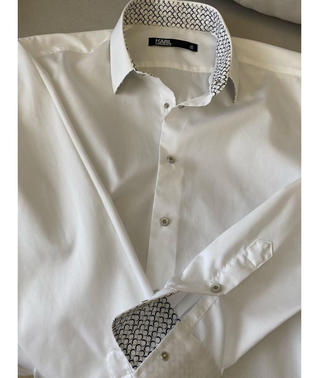 KARL LAGERFELD Белая хлопковая классическая рубашка, фото 4