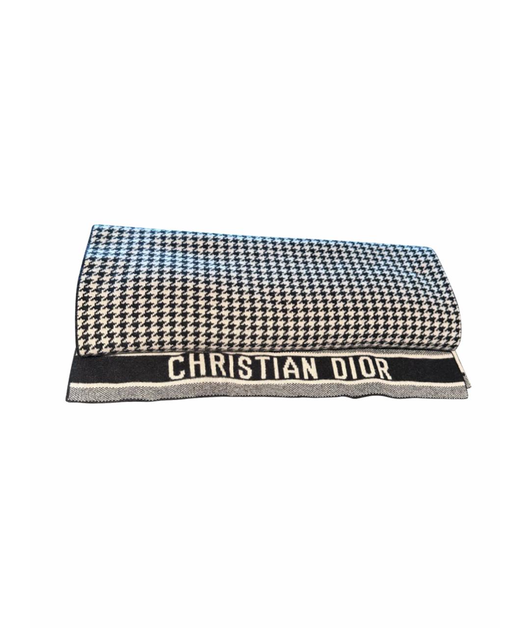 CHRISTIAN DIOR Синий шерстяной шарф, фото 1