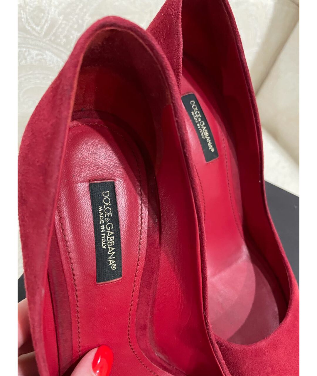 DOLCE&GABBANA Красные замшевые туфли, фото 7