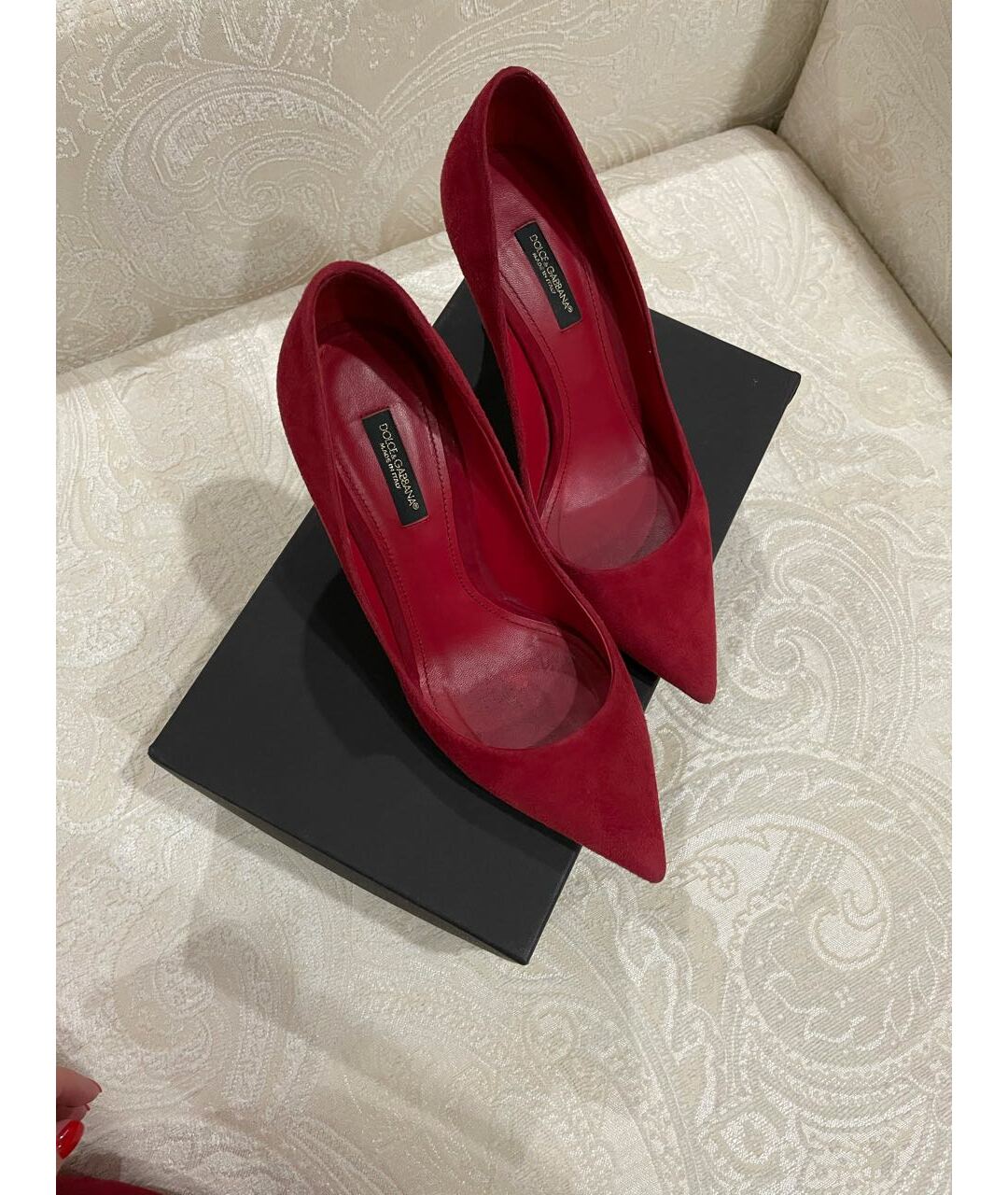 DOLCE&GABBANA Красные замшевые туфли, фото 3