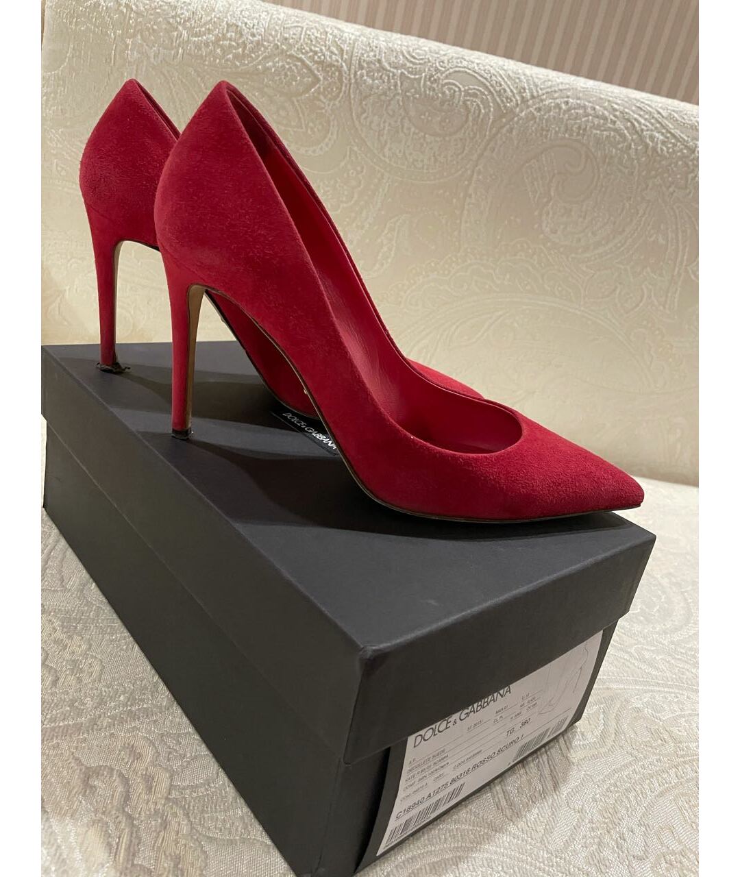DOLCE&GABBANA Красные замшевые туфли, фото 2