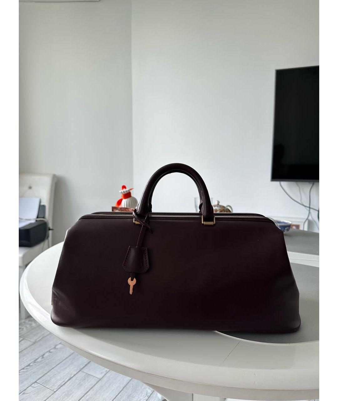 CELINE PRE-OWNED Бордовая кожаная сумка с короткими ручками, фото 6