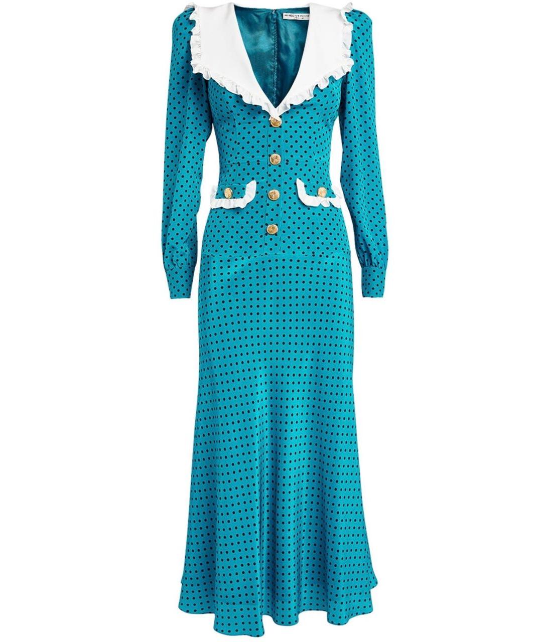 ALESSANDRA RICH Голубое шелковое платье, фото 1