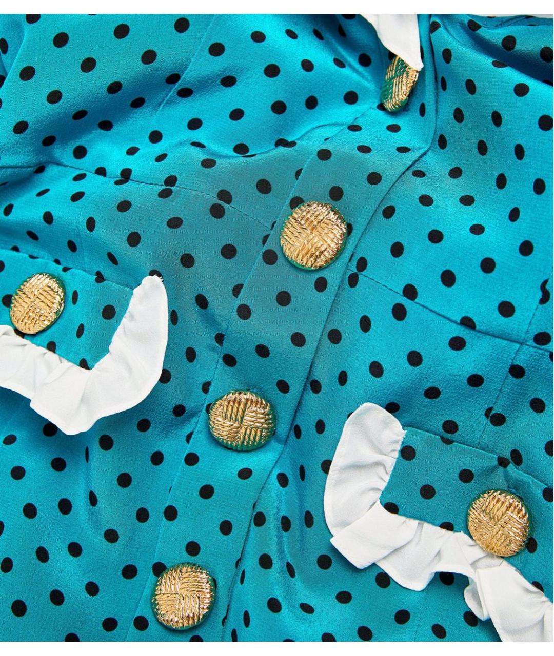ALESSANDRA RICH Голубое шелковое платье, фото 8