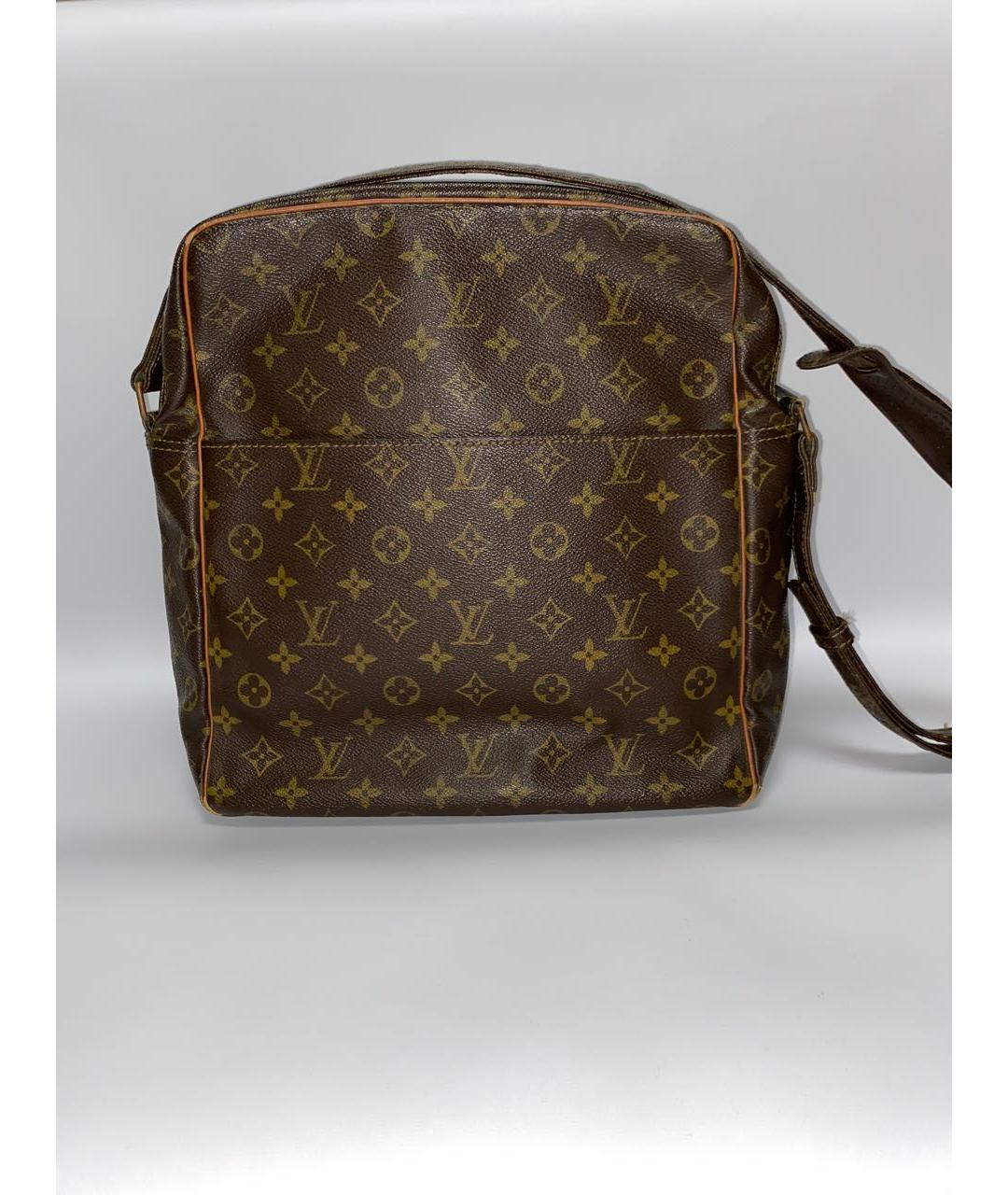 LOUIS VUITTON Коричневая кожаная сумка на плечо, фото 9