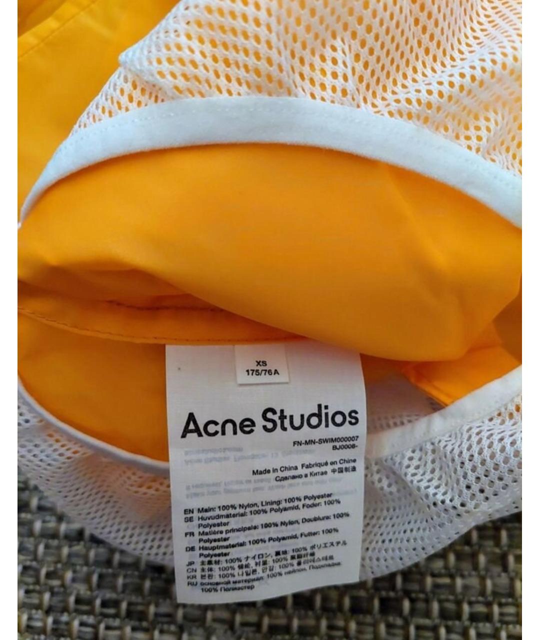 ACNE STUDIOS Желтые полиэстеровые шорты, фото 7