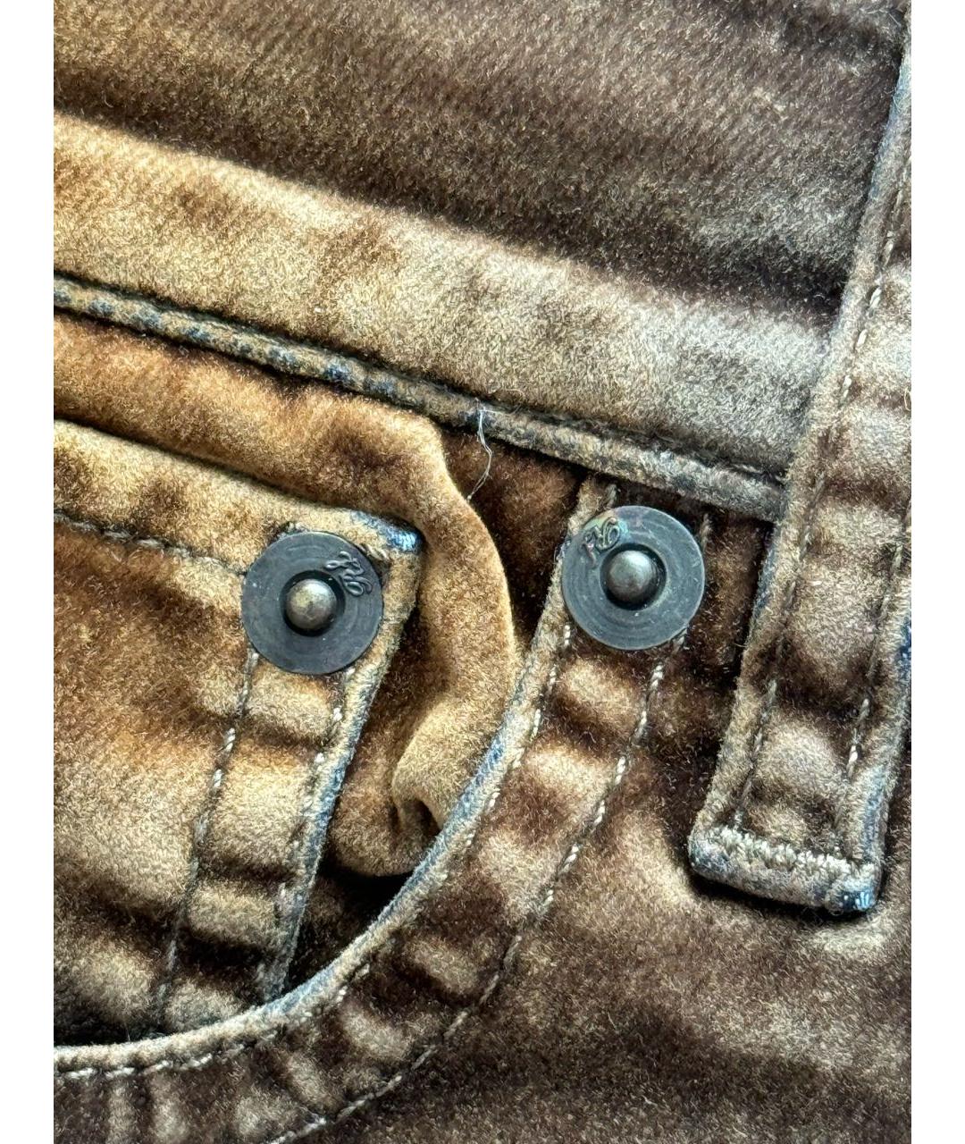 RALPH LAUREN PURPLE LABEL Коричневые хлопко-эластановые прямые джинсы, фото 4