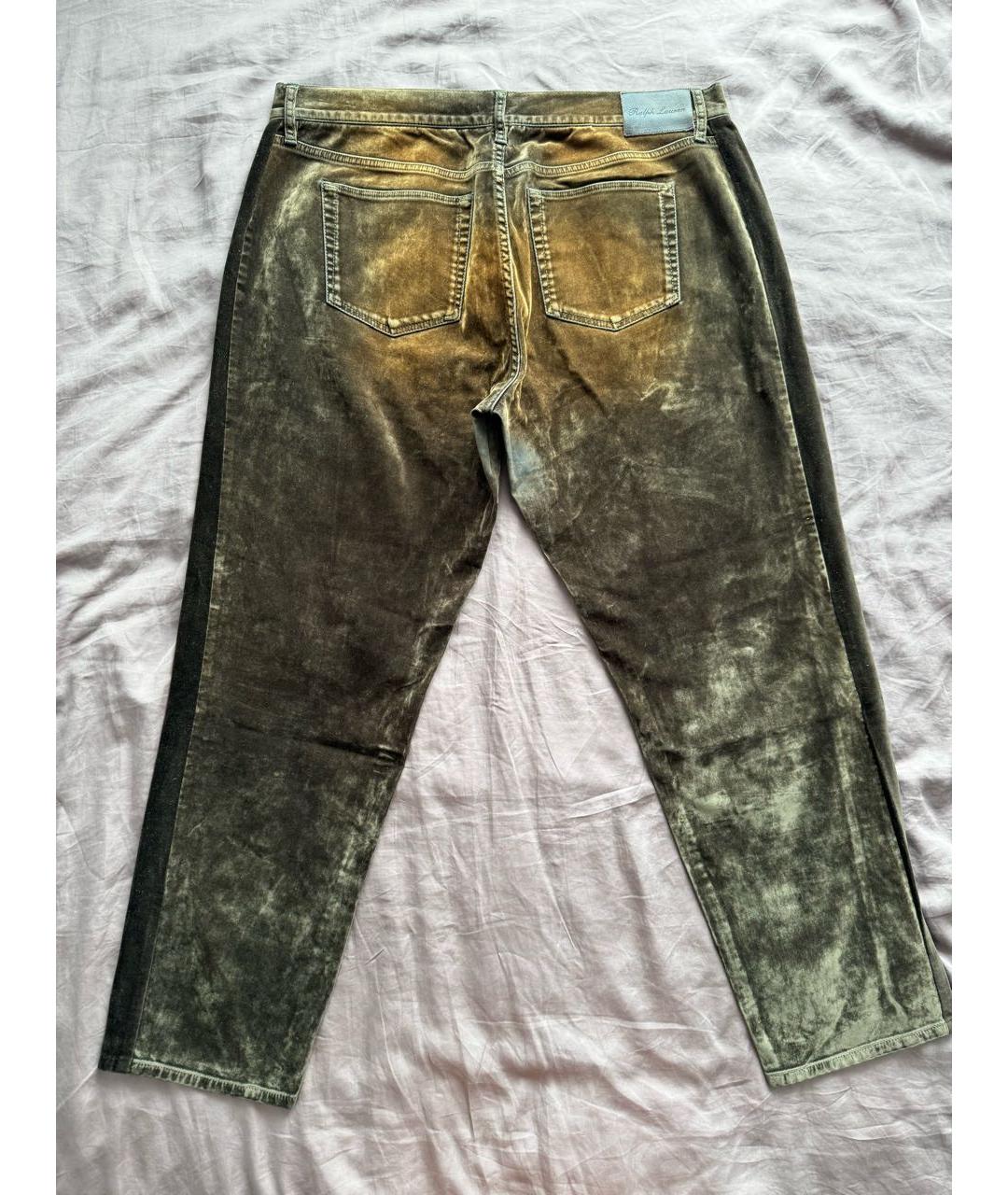 RALPH LAUREN PURPLE LABEL Коричневые хлопко-эластановые прямые джинсы, фото 2