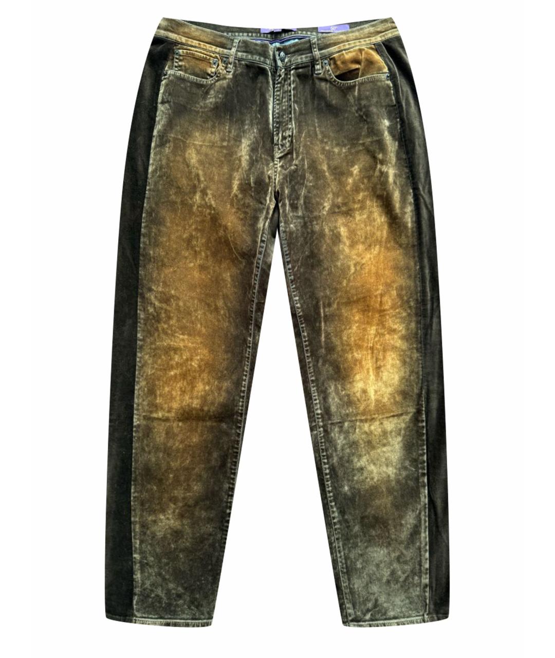 RALPH LAUREN PURPLE LABEL Коричневые хлопко-эластановые прямые джинсы, фото 1
