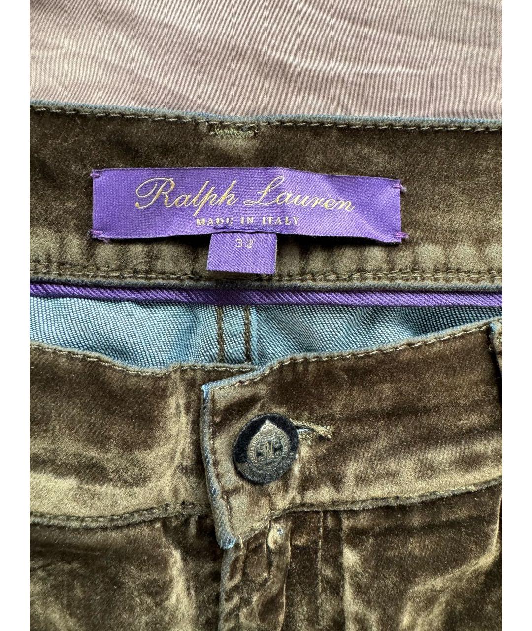RALPH LAUREN PURPLE LABEL Коричневые хлопко-эластановые прямые джинсы, фото 3