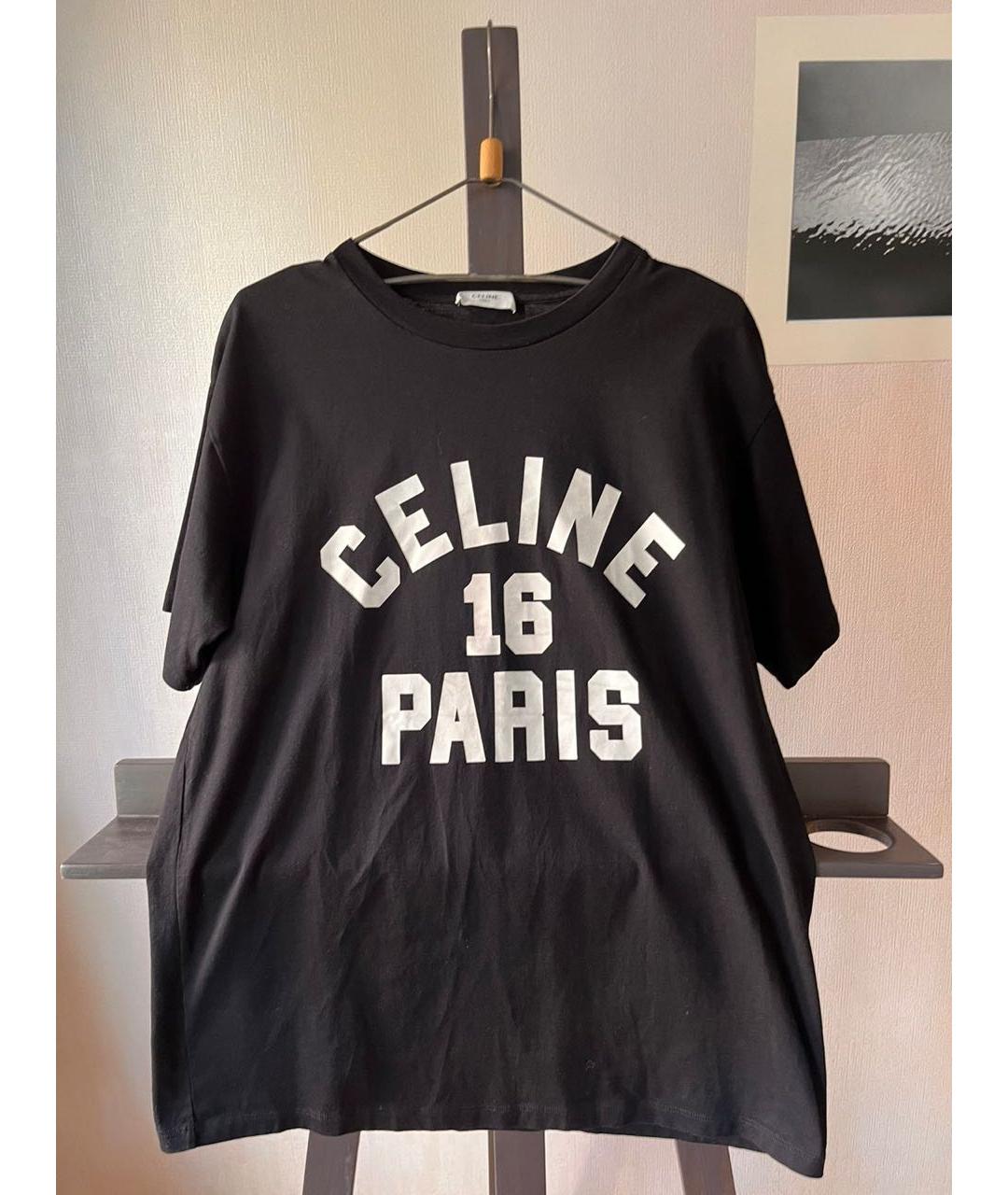 CELINE PRE-OWNED Черная хлопковая футболка, фото 7