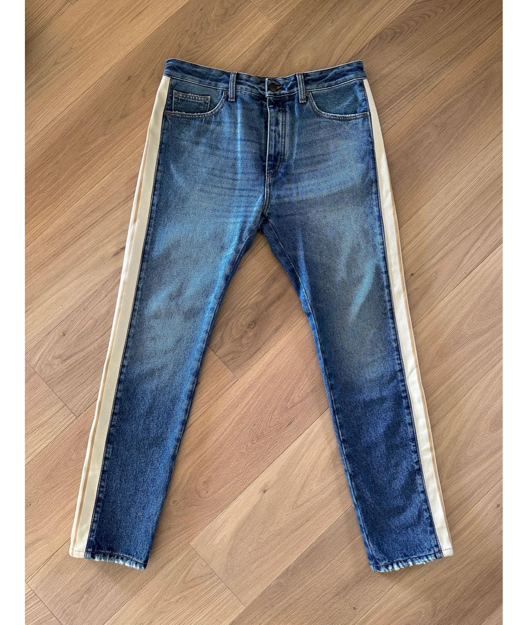 PALM ANGELS Синие хлопковые прямые джинсы, фото 8