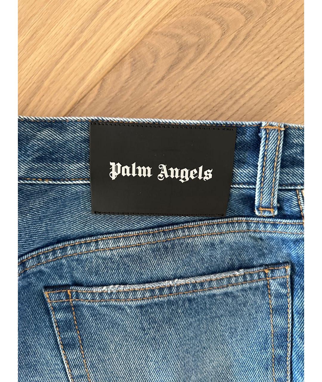 PALM ANGELS Синие хлопковые прямые джинсы, фото 7