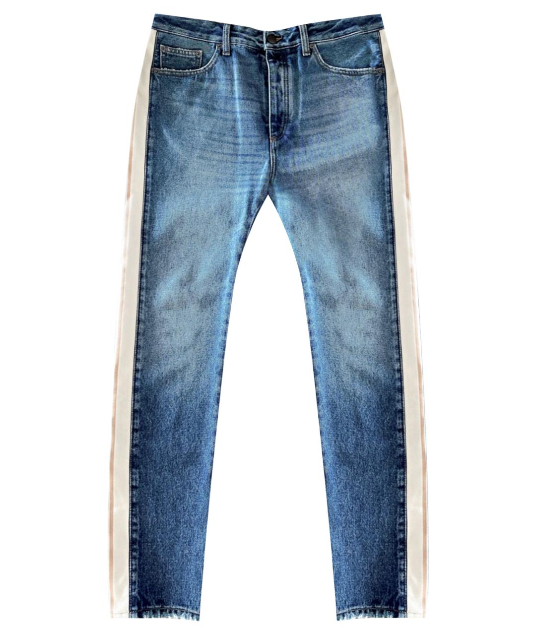 PALM ANGELS Синие хлопковые прямые джинсы, фото 1