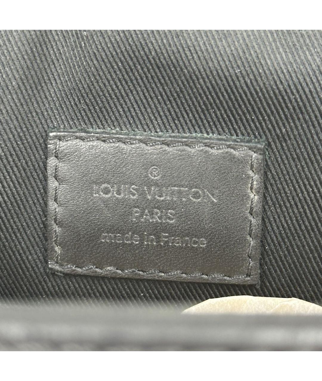 LOUIS VUITTON Черная кожаная сумка на плечо, фото 6