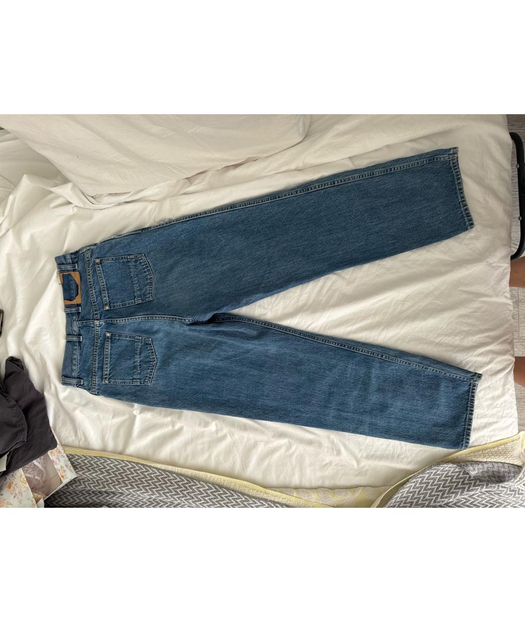 GOLDEN GOOSE DELUXE BRAND Синие хлопковые прямые джинсы, фото 2