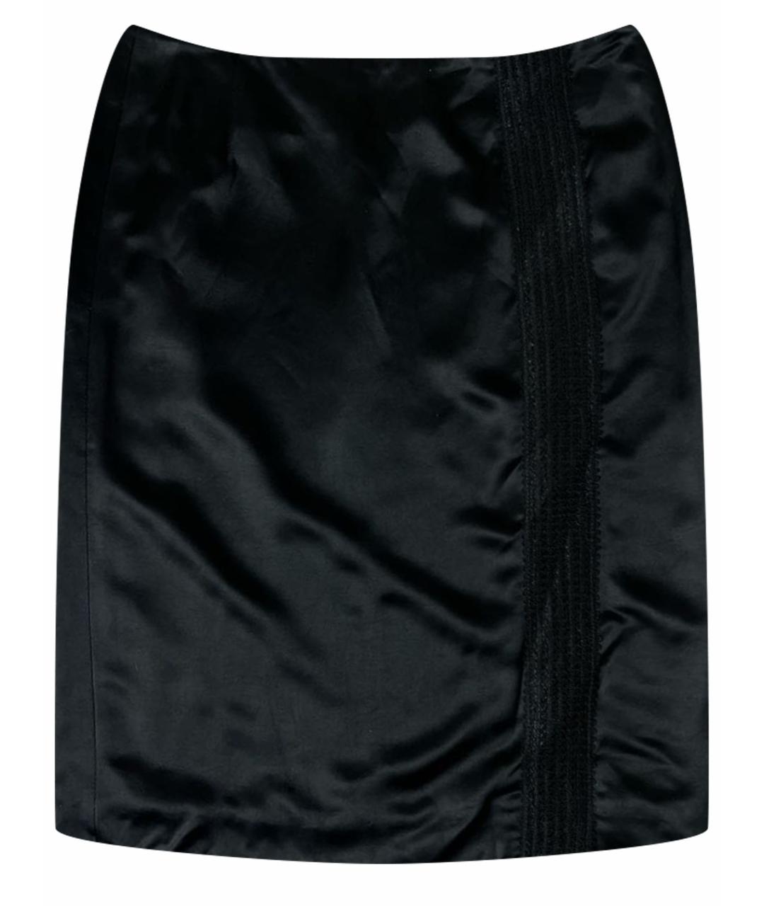 BALENCIAGA Черная вискозная юбка мини, фото 1