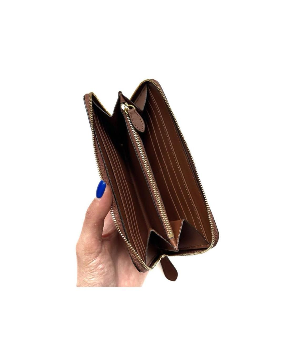 BURBERRY Коричневый кожаный кошелек, фото 4