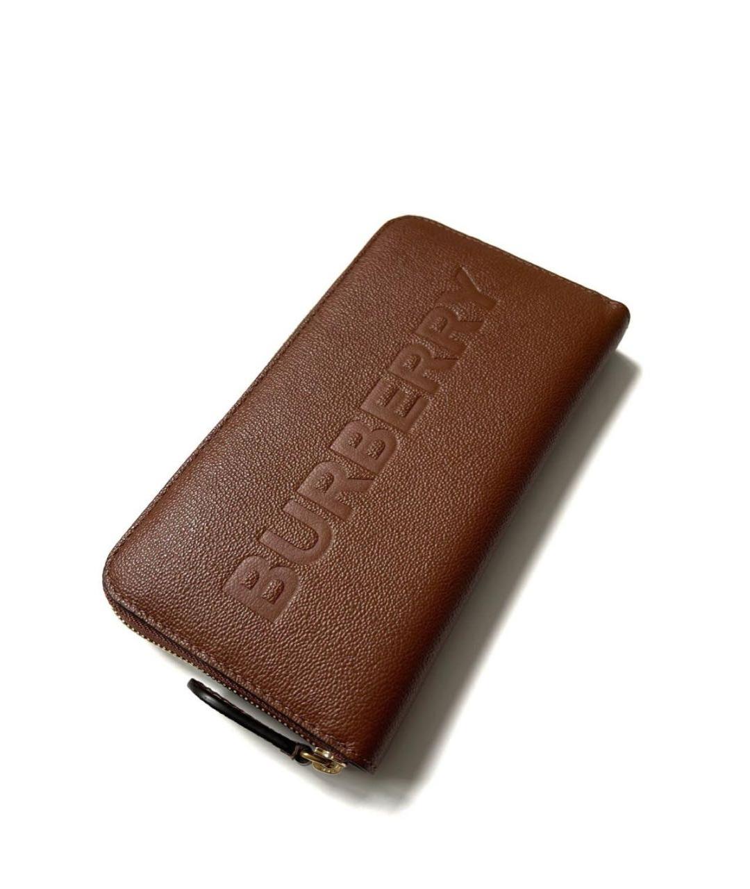 BURBERRY Коричневый кожаный кошелек, фото 2