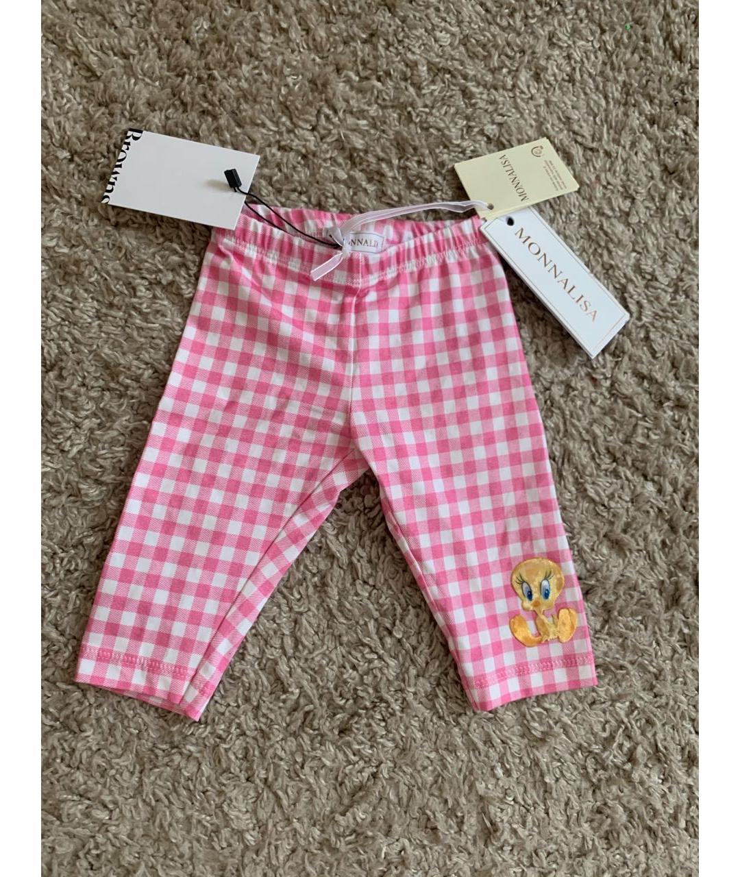 MONNALISA Розовые хлопковые брюки и шорты, фото 2