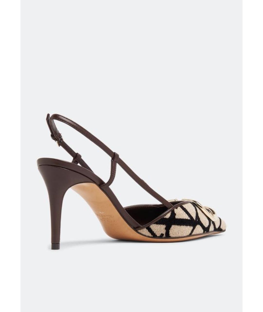 VALENTINO Коричневые текстильные туфли, фото 3