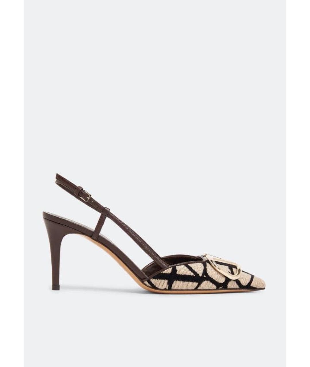 VALENTINO Коричневые текстильные туфли, фото 8