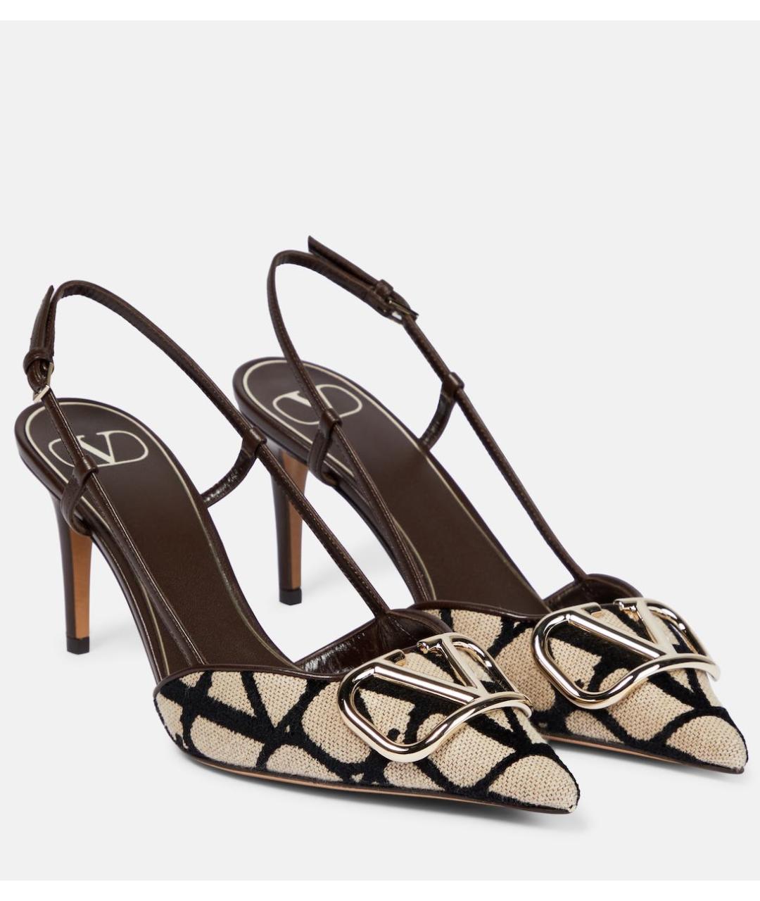 VALENTINO Коричневые текстильные туфли, фото 2