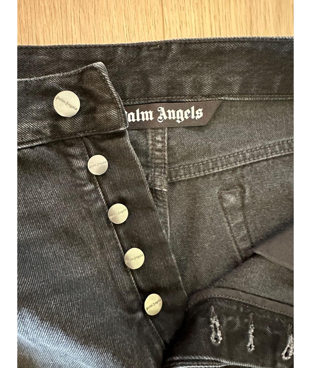PALM ANGELS Черные хлопковые прямые джинсы, фото 3