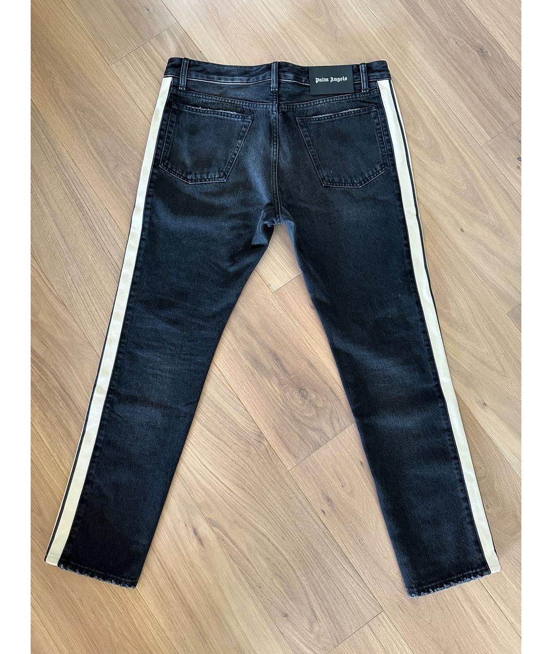 PALM ANGELS Черные хлопковые прямые джинсы, фото 2