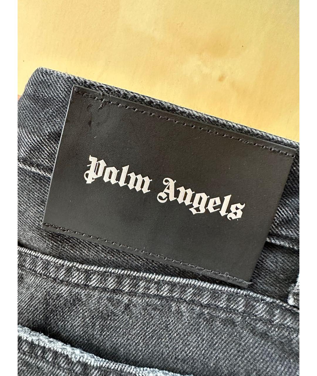 PALM ANGELS Черные хлопковые прямые джинсы, фото 5