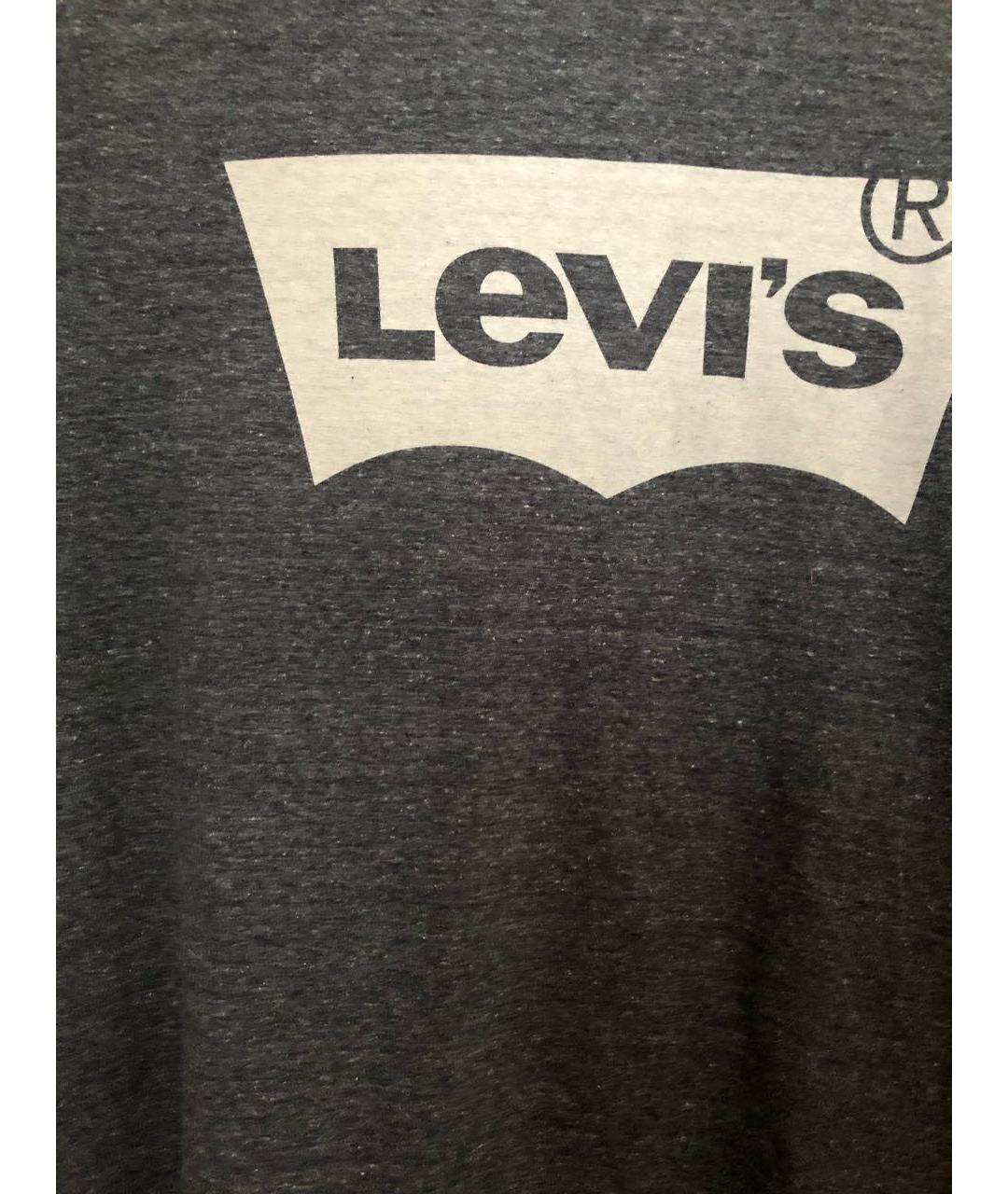 LEVI'S Серая хлопковая футболка, фото 4