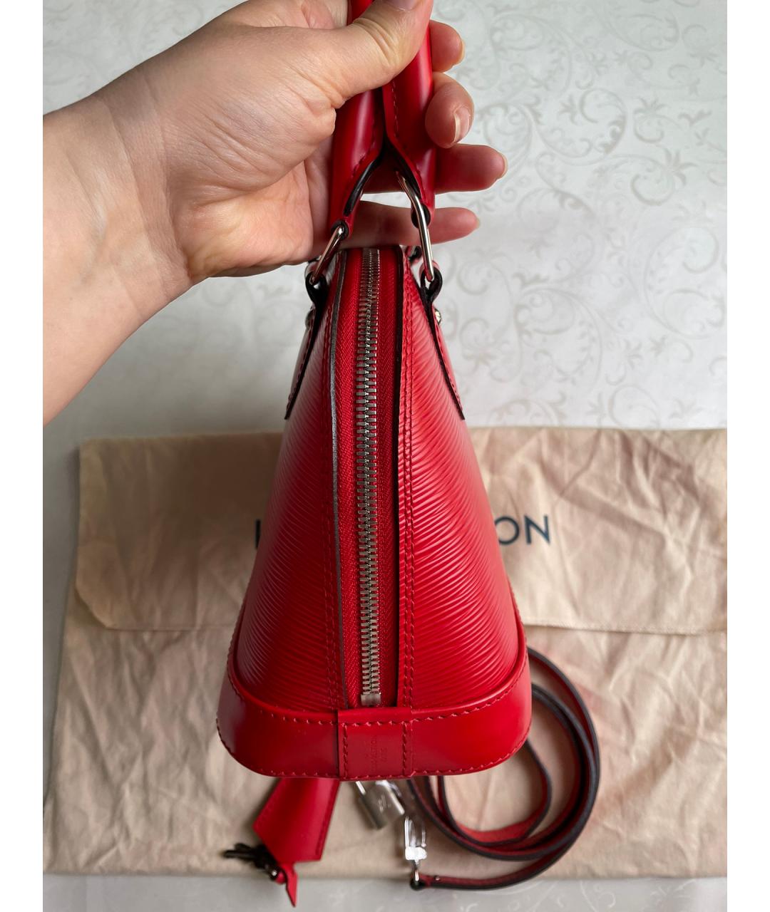 LOUIS VUITTON PRE-OWNED Красная кожаная сумка через плечо, фото 4