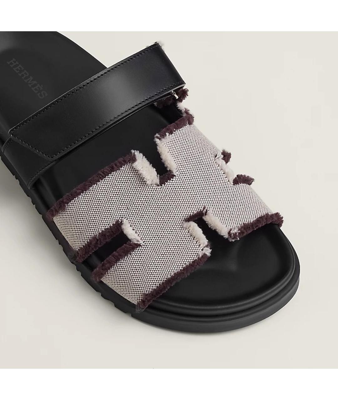 HERMES PRE-OWNED Серые текстильные сандалии, фото 2