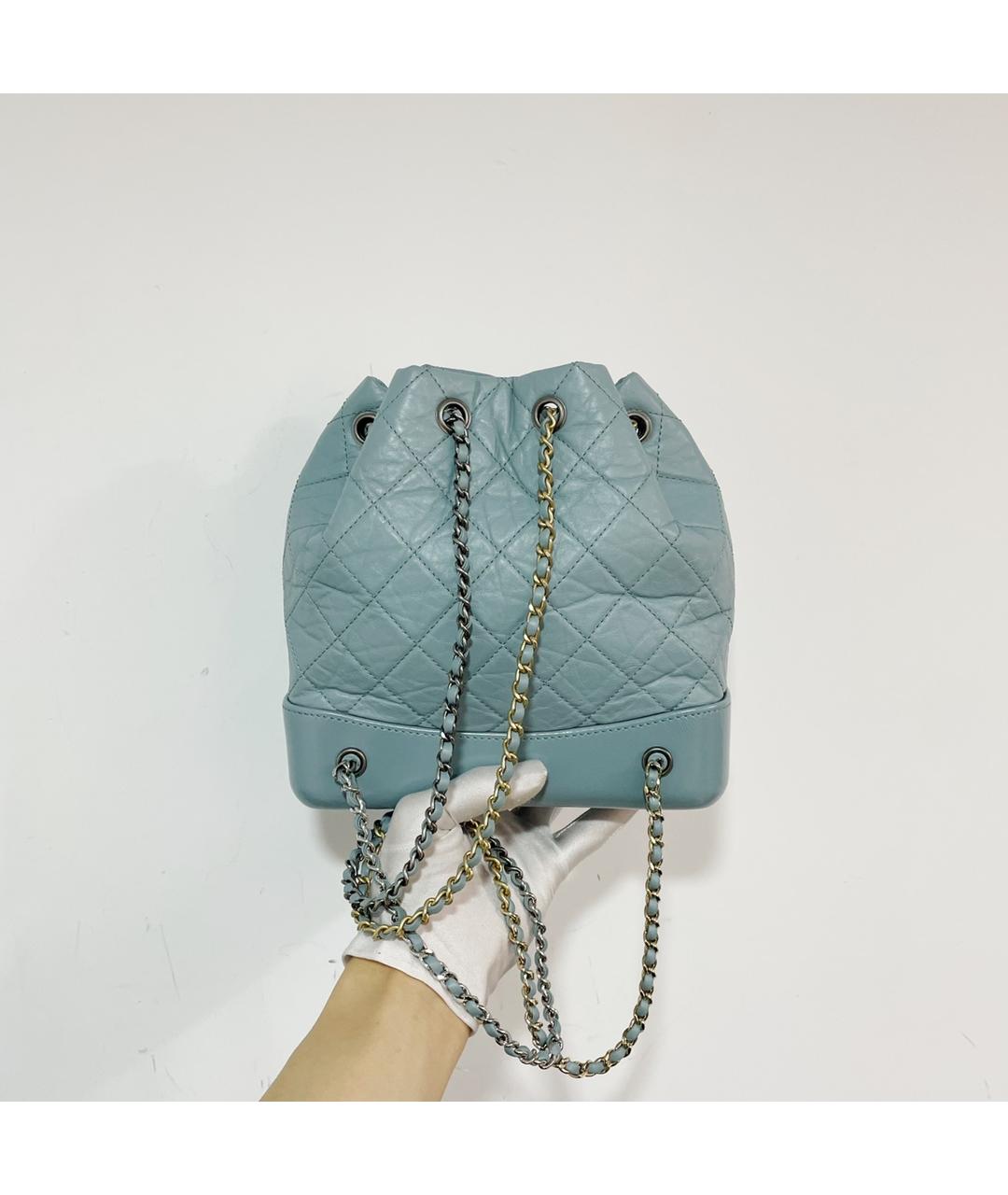 CHANEL PRE-OWNED Голубой кожаный рюкзак, фото 3