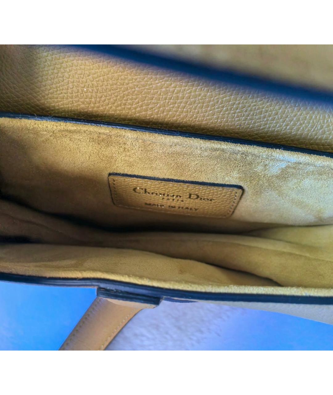 CHRISTIAN DIOR PRE-OWNED Горчичная кожаная сумка через плечо, фото 6