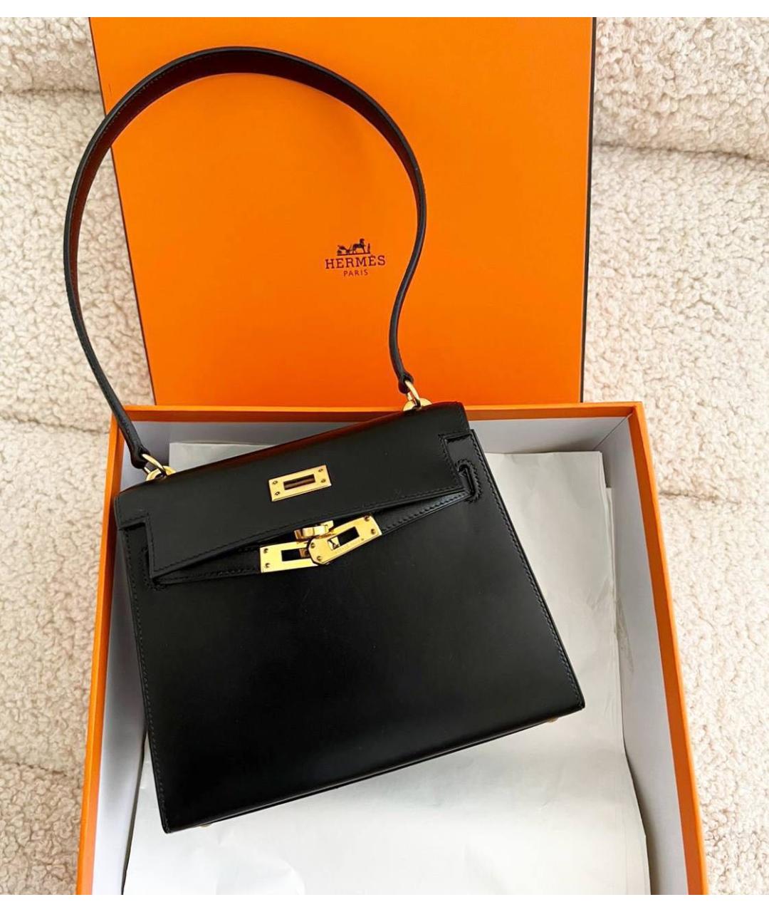 HERMES PRE-OWNED Черная кожаная сумка через плечо, фото 2