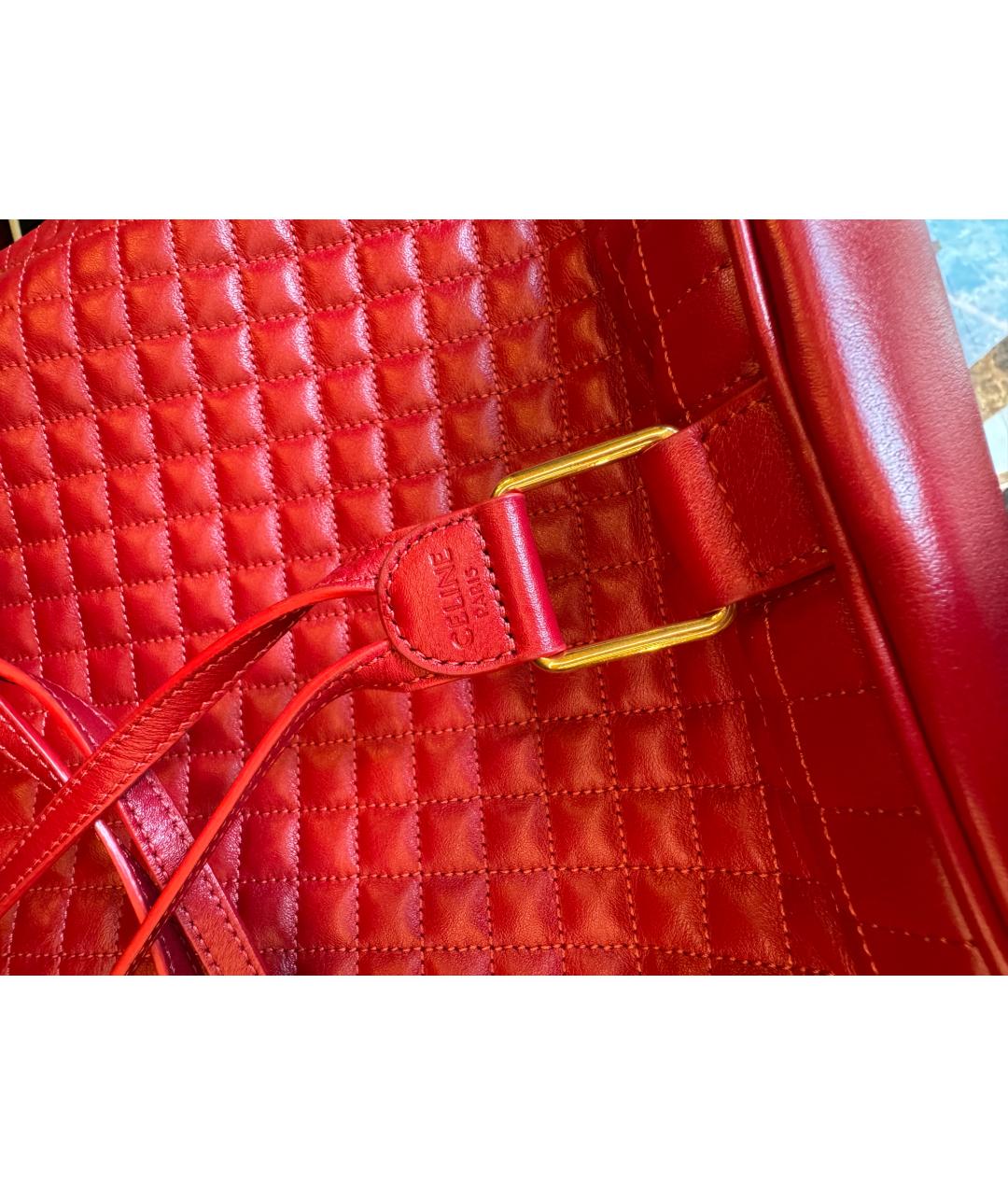 CELINE Красный кожаный рюкзак, фото 8