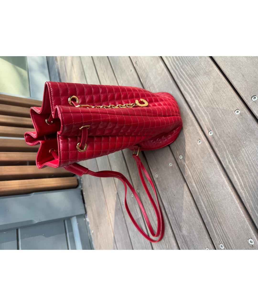 CELINE Красный кожаный рюкзак, фото 2