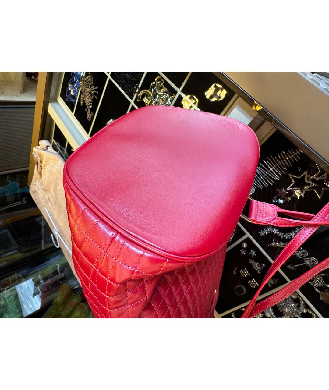 CELINE Красный кожаный рюкзак, фото 7